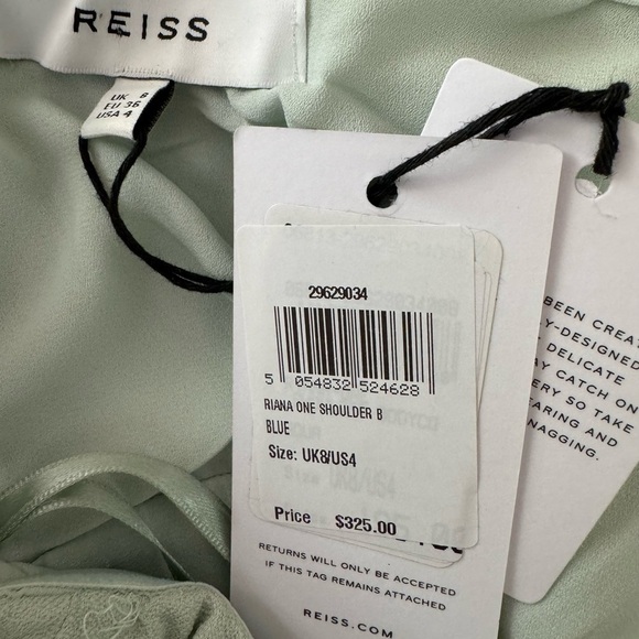 NWT Reiss Riana One Shoulder Midi Dress Mint Green size 4 - Picture 6 of 7